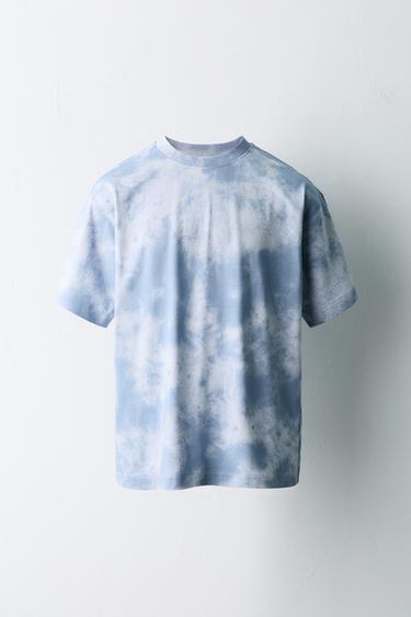 TIE-DYE SPORTY T-SHIRT - Blue/White by Zara
