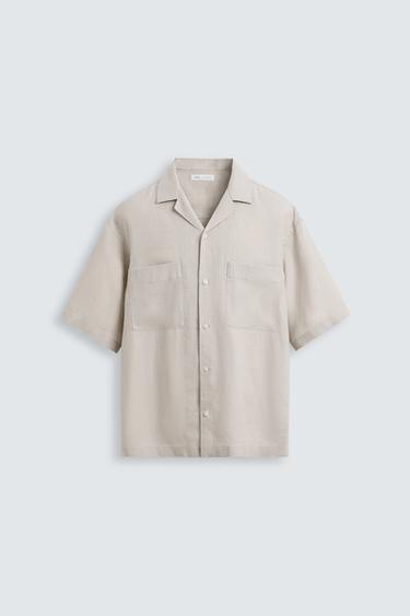 CAMISA 100% LINO - Beige de Zara