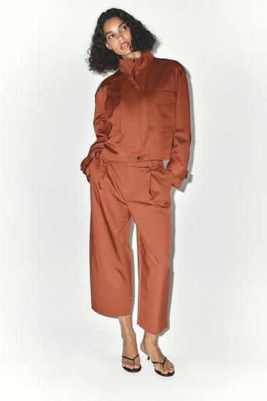 PANTALÓN PINZAS - Teja de Zara - Imagen 0