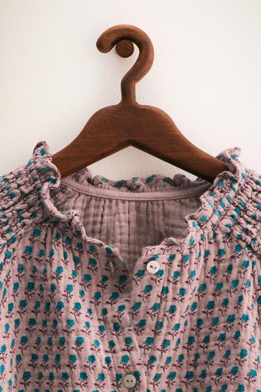 ZARA TIMELESS - PRINTED TEXTURED SHIRT - Brown / Taupe by Zara - Image 2