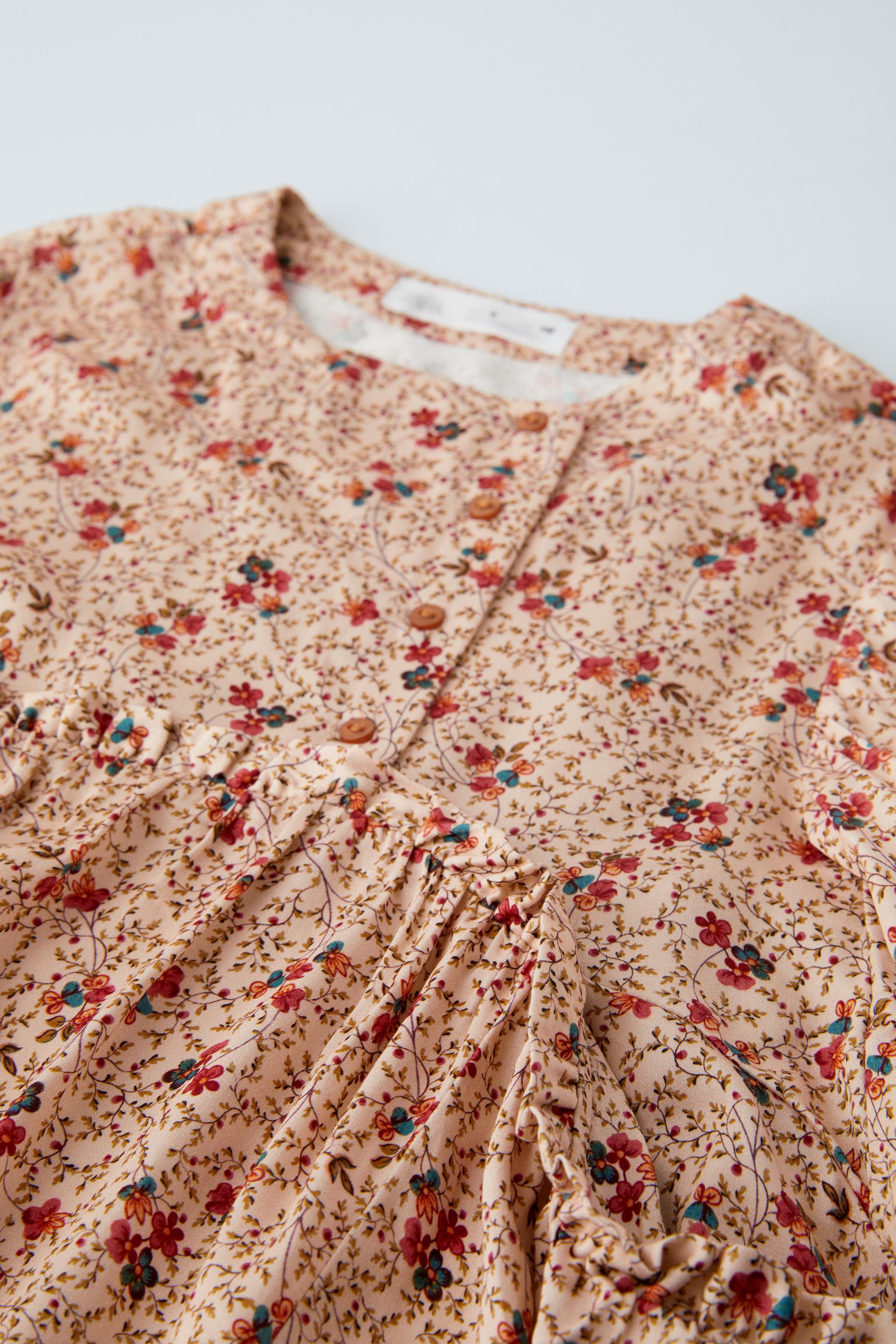 Vestido flores corto online zara