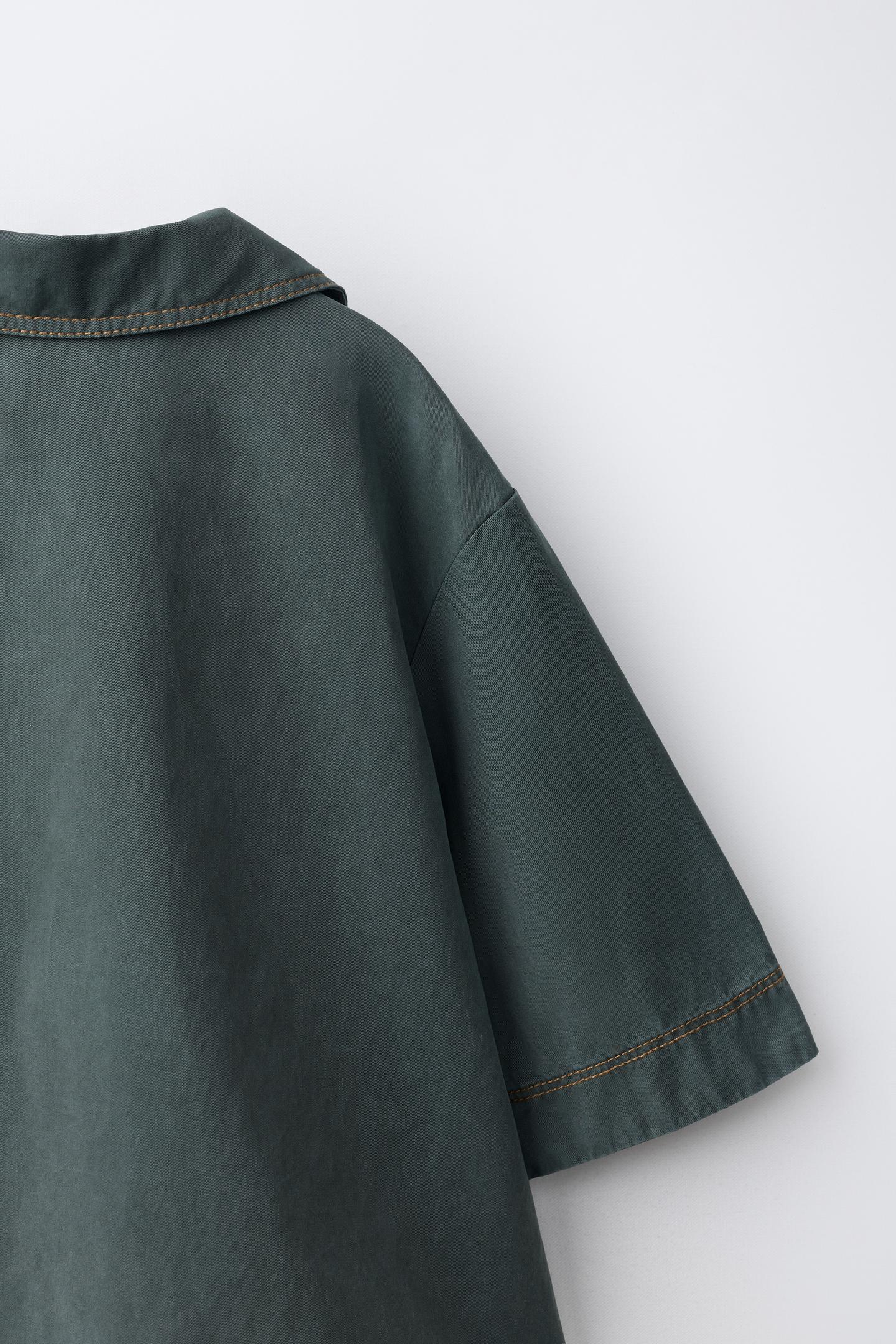 Детское платье Zara Timeless - Flowy Shirt Dress, цвет: Зелёный — фото 7