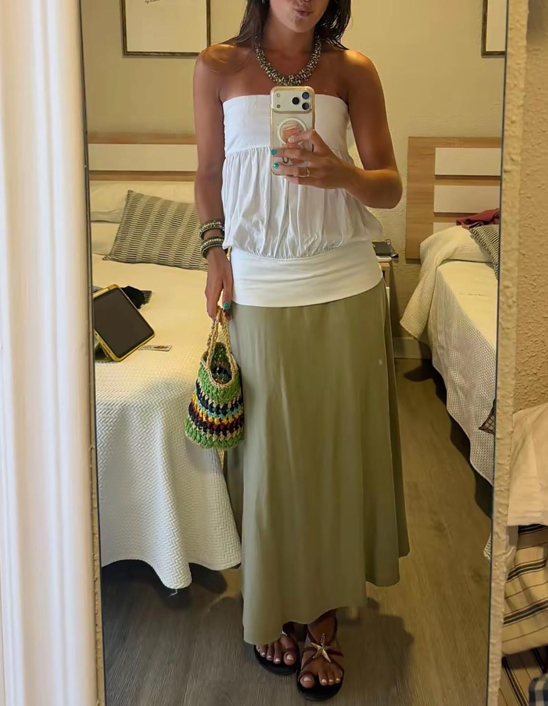CONTRAST MIDI DRESS - Image 2