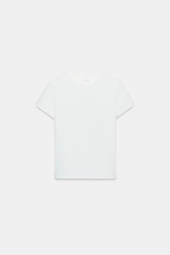 CAMISETA MANGA CORTA - Blanco de Zara - Imagen 0
