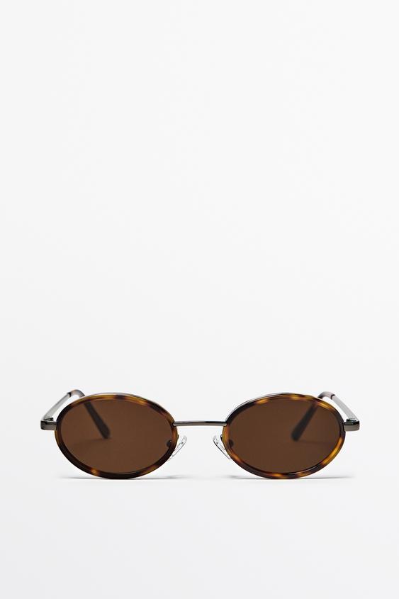 Zara Metallic tortoiseshell-effect sunglasses - Brown - Image 0
