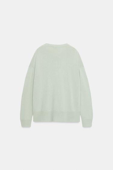 PULL OVERSIZE 100 % CACHEMIRE - Vert d'eau de Zara - Image 3