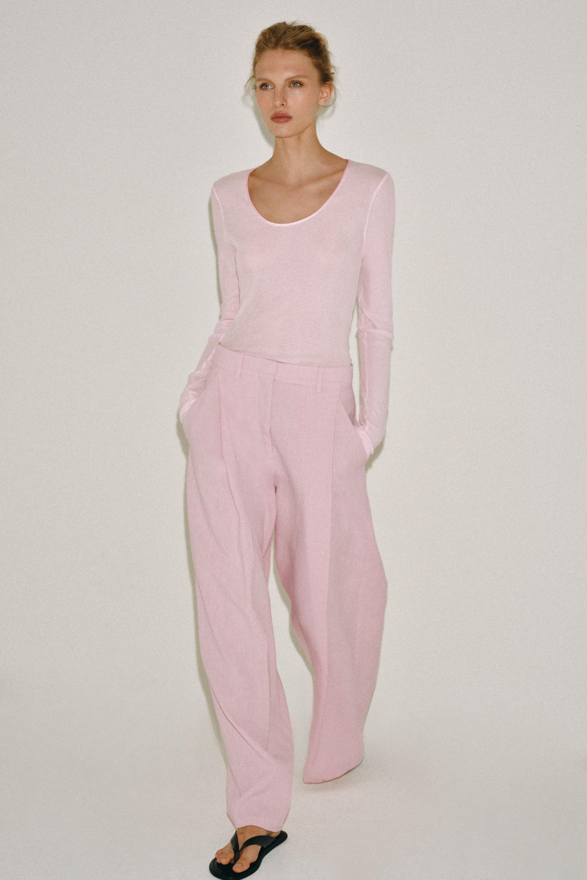 ZW COLLECTION PLEATED PANTS — Pink