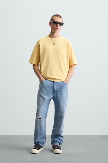 CAMISETA BOXY FIT LIGHTWEIGHT - Amarillo medio de Zara - Imagen 0