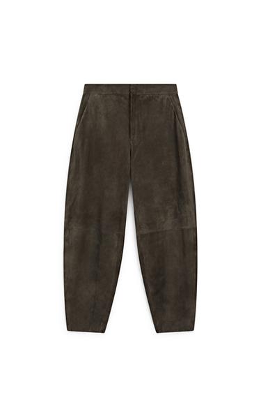 Zara Suede leather trousers - LIMITED EDITION - Black gold
