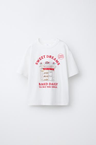 تيشرت مطبع - أبيض by Zara