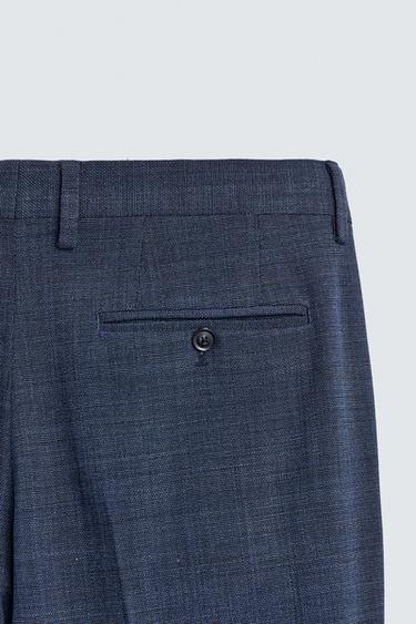 TEXTURED SUIT TROUSERS - Blue / Indigo by Zara - Image 8