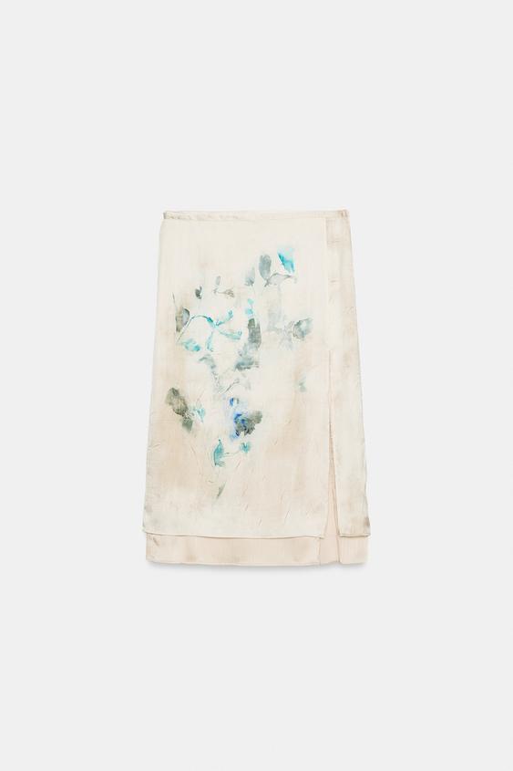 FALDA MIDI FLOR - Crudo de Zara - Imagen 0