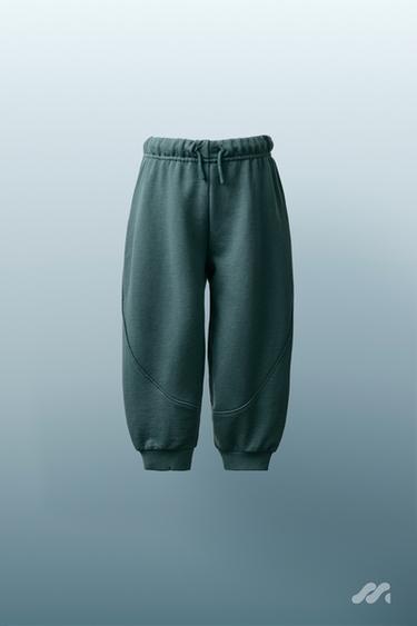 Zara CUT-OUT JOGGER PANTS - Petrol blue
