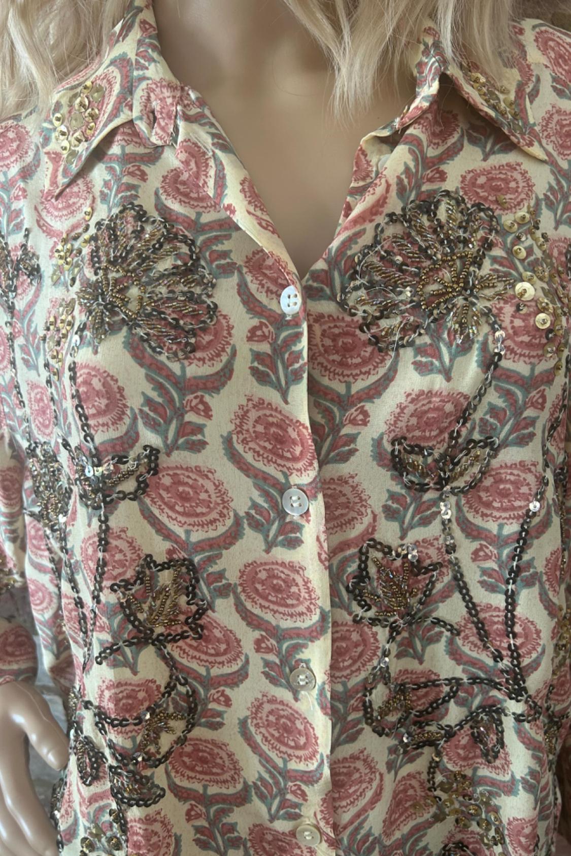 BLOUSE WITH SEQUINNED EMBROIDERY - Image 4