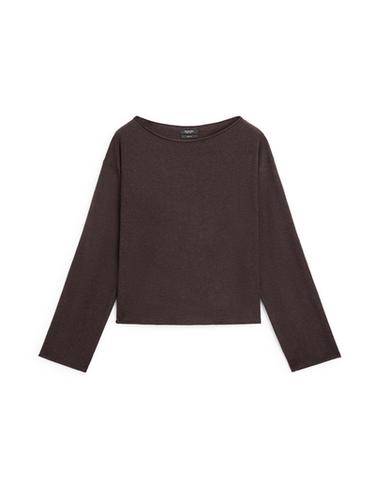 Pull en maille de laine - Chocolat de Zara