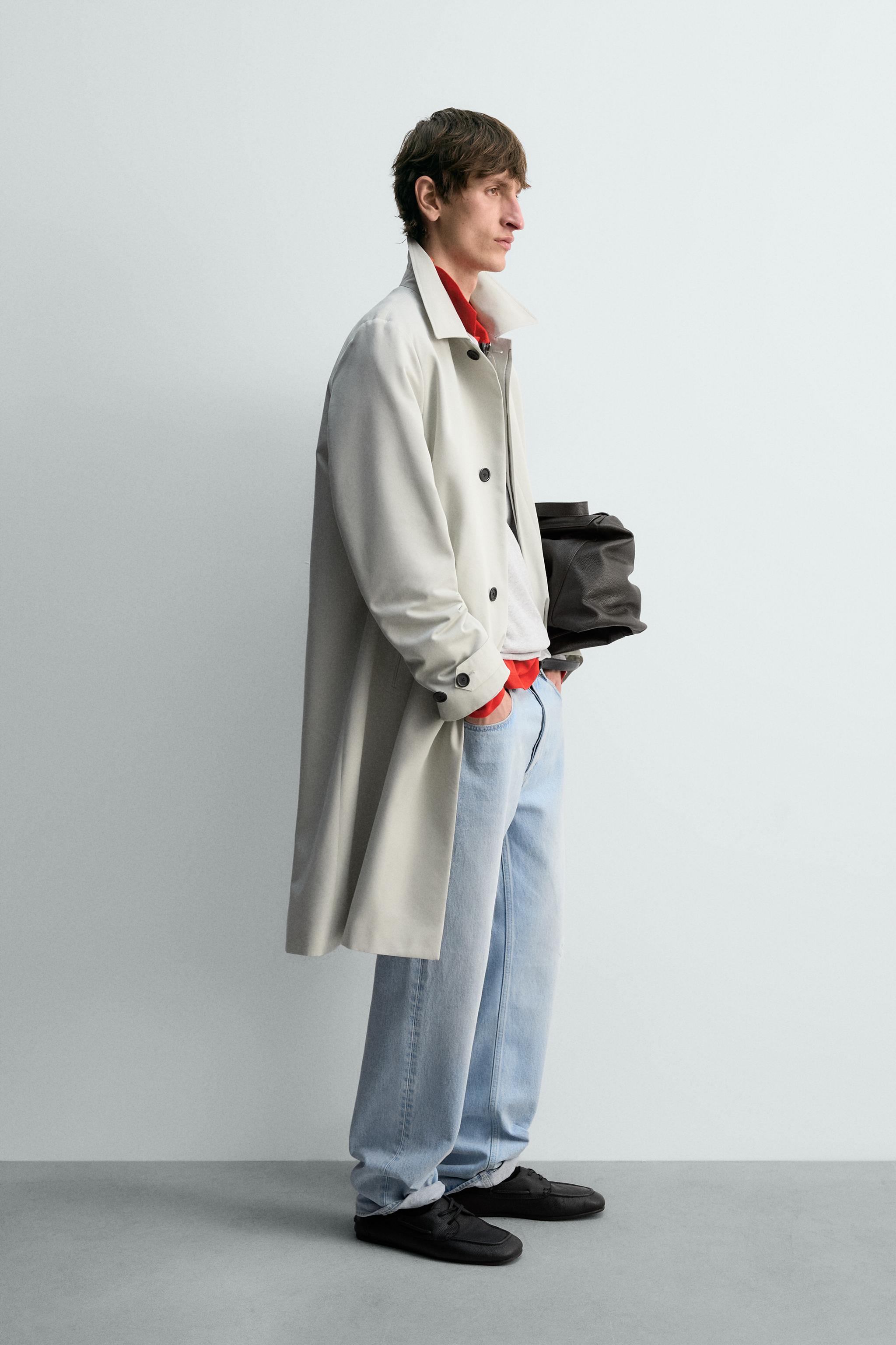 RELAXED FIT TECHNICAL TRENCH — Light gray (alternate view)