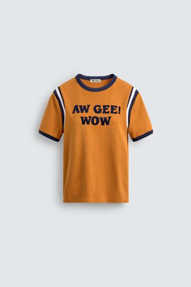 ÁO PHÔNG GÂN CHỮ TƯƠNG PHẢN HARRY LAMBERT FOR ZARA X DISNEY - Màu cam từ Zara