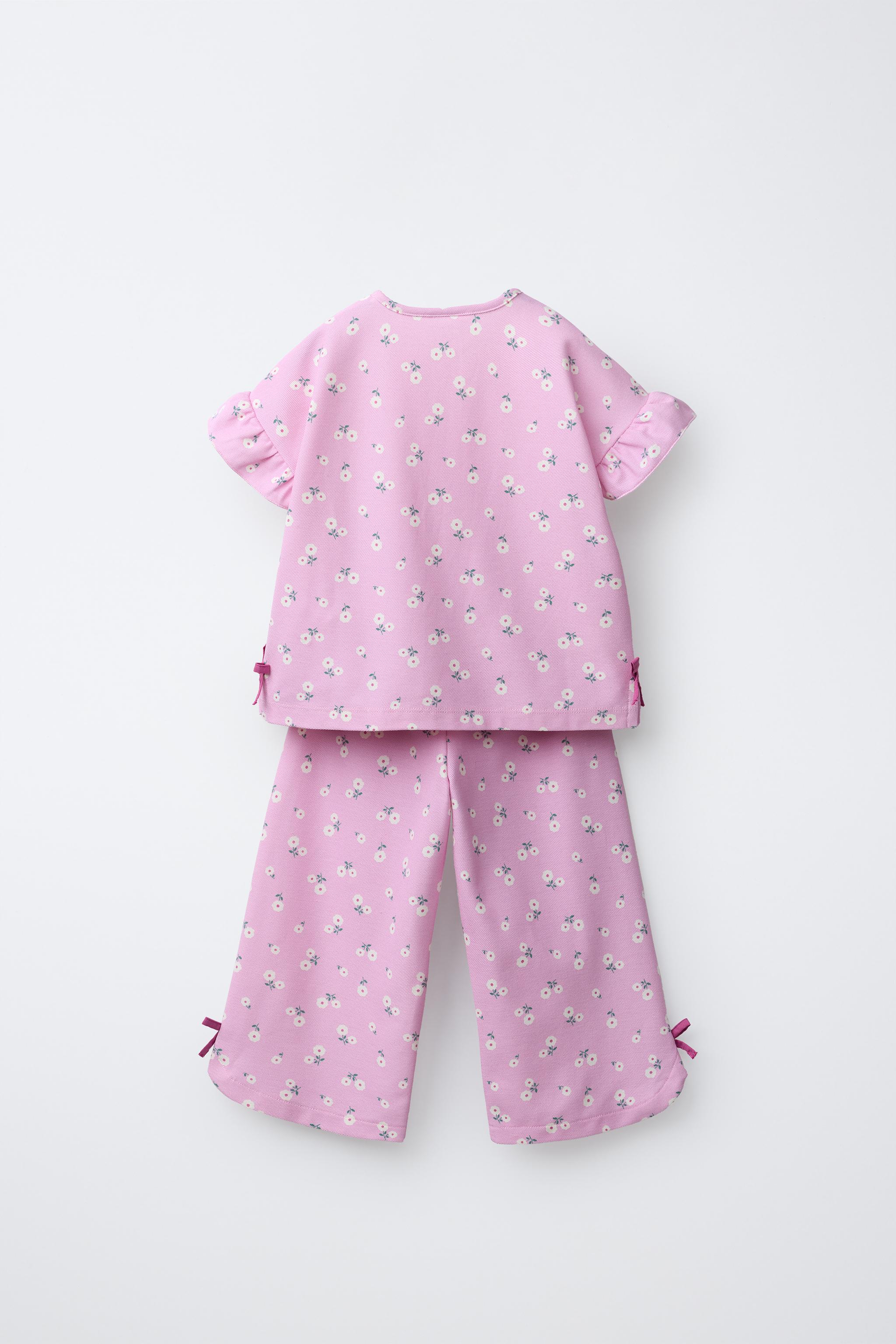 ENSEMBLE T-SHIRT ET PANTALON IMPRIMÉ FLEURS LACETS