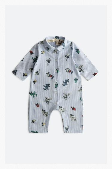 MICKEY & MINNIE ©DISNEY FLANNEL BABY ROMPER - Light blue by Zara