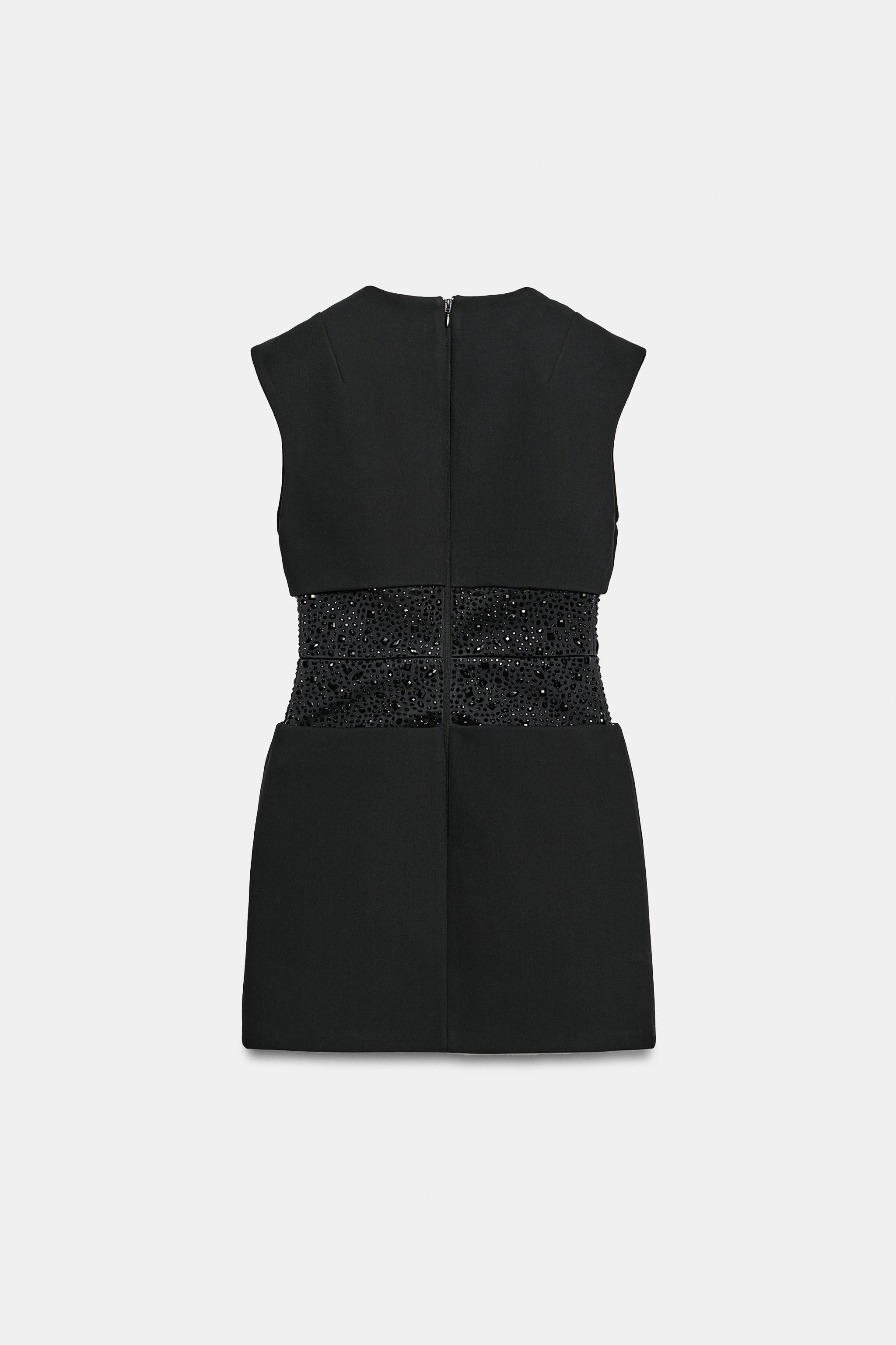 RHINESTONE-DETAIL MINI DRESS