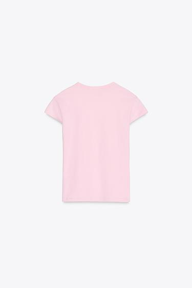 T-SHIRT AJUSTÉ À MANCHES COURTES - Rose de Zara - Image 4
