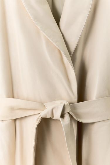 ZW COLLECTION LIMITED EDITION QUILTED LEATHER COAT - Ecru by Zara - Image 8