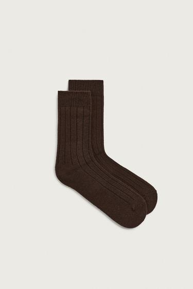 ORIGINS RIBBED SOCKS - Brown by Zara