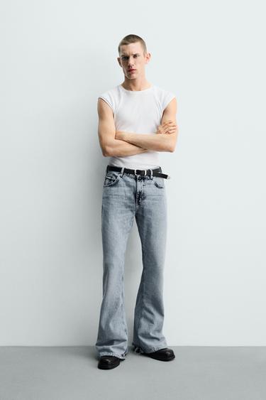Zara FLARE FIT JEANS - Light blue
