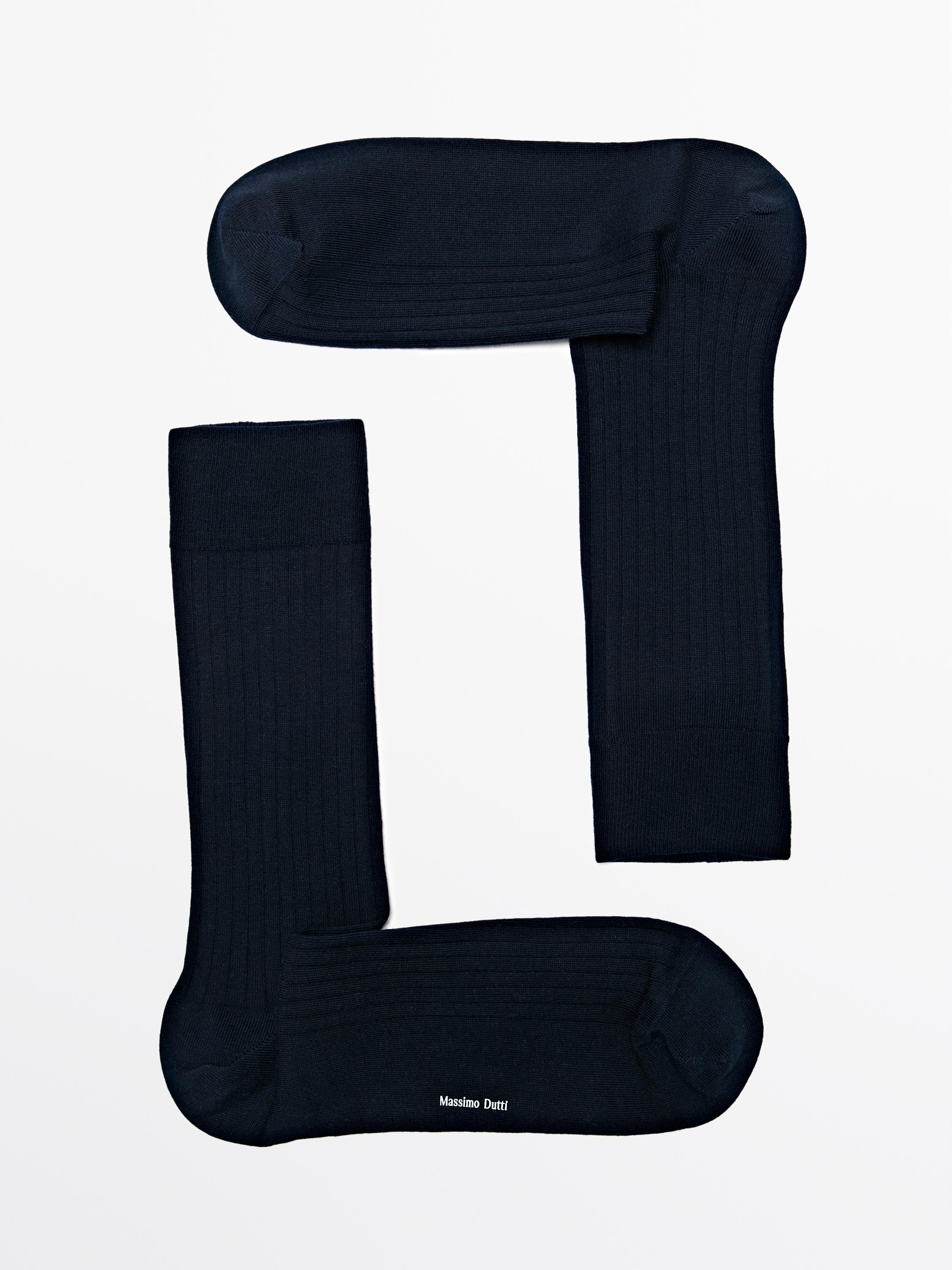 Chaussettes côtelées en coton mélang