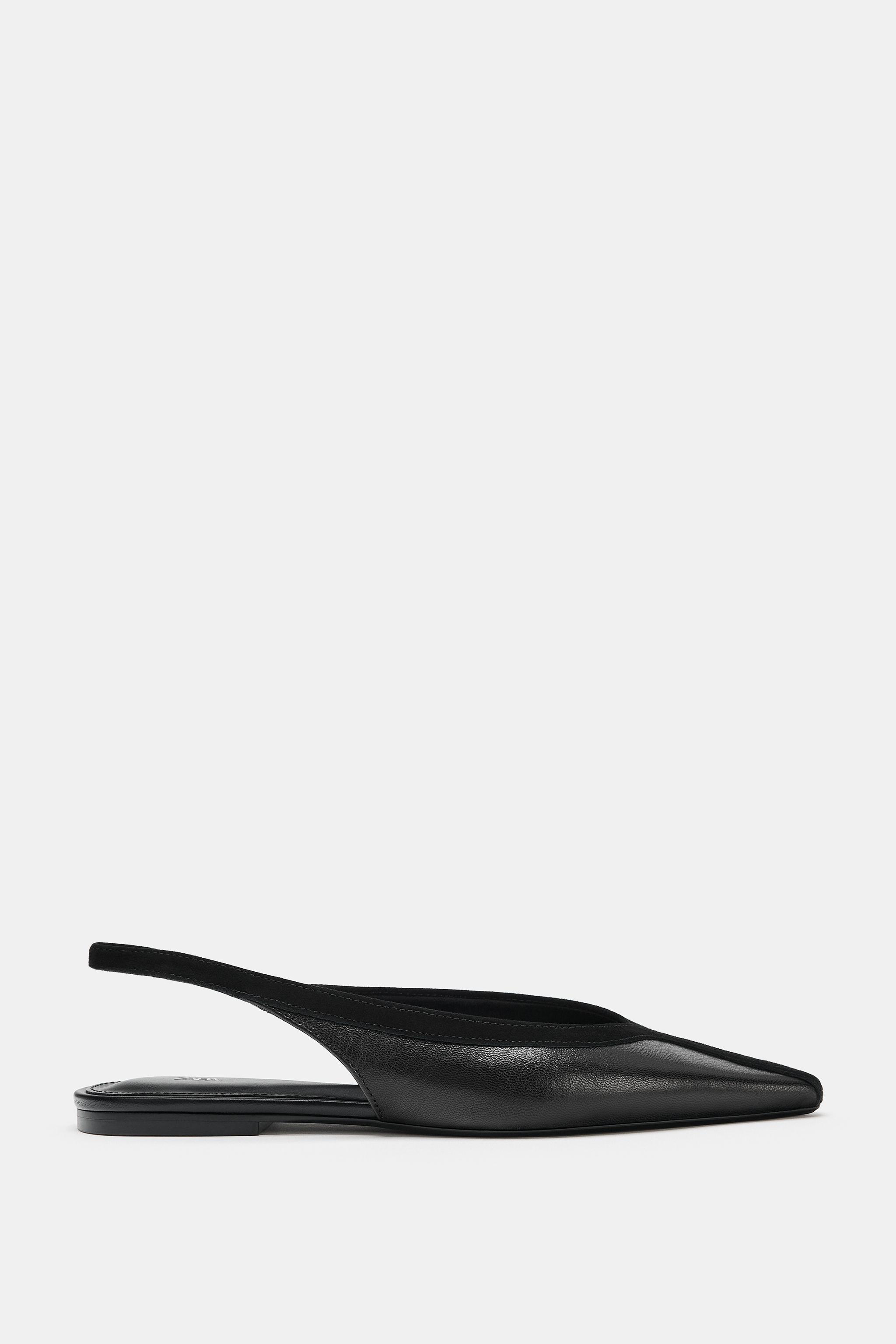 Обувь Zara LEATHER SLINGBACK SHOES — фото 2