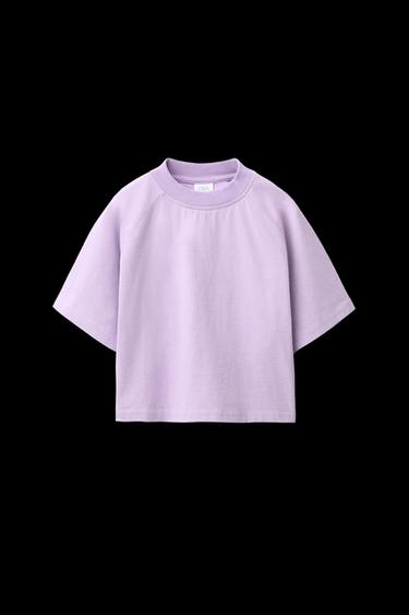 T-SHIRT- UND BERMUDA-SET, GARMENT-DYE - Flieder von Zara
