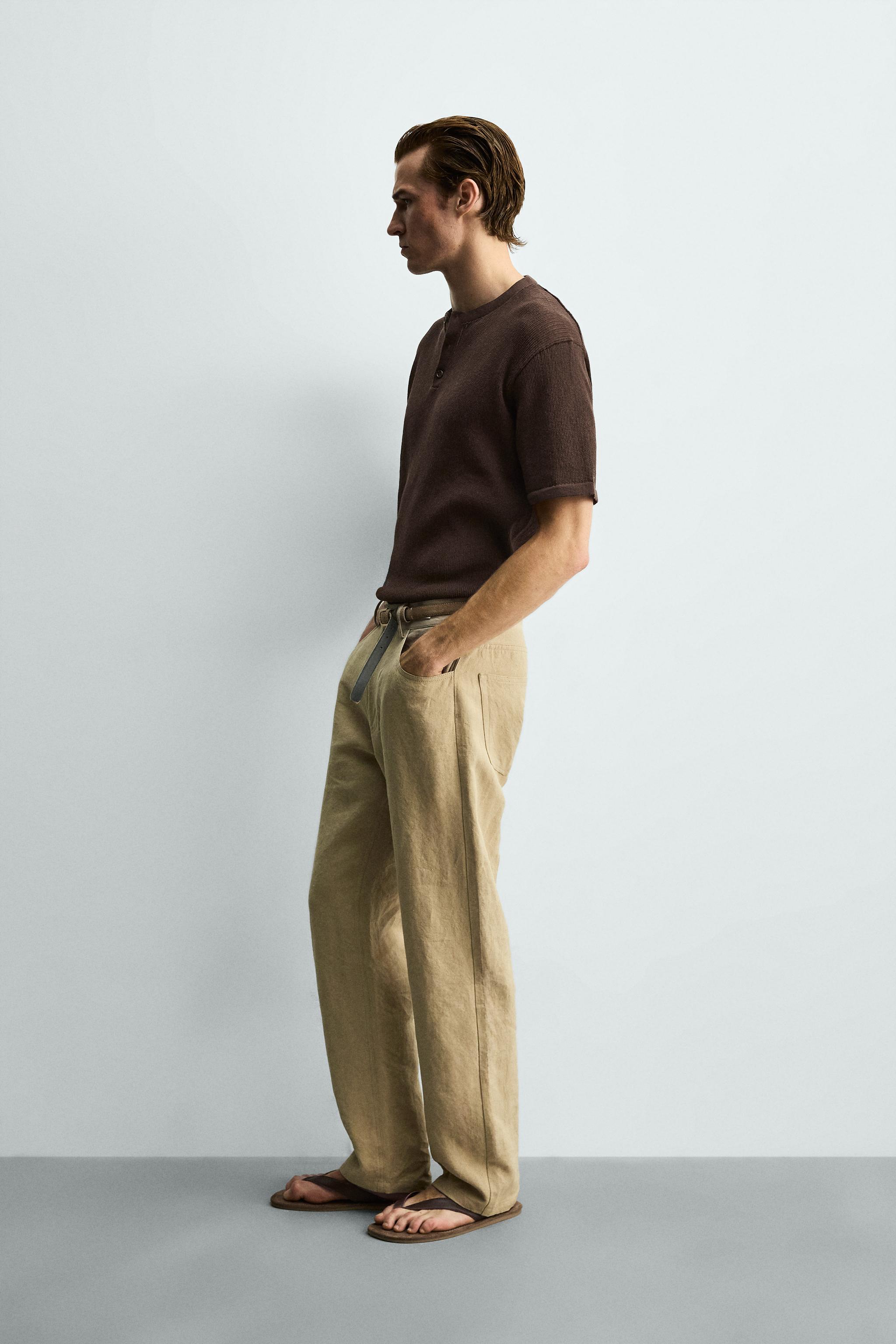 KNIT HENLEY SHIRT COTTON - LINEN