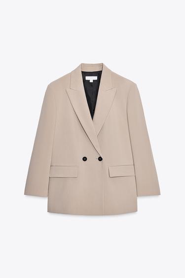 OVERSIZE DOUBLE-BREASTED BLAZER - Sand by Zara