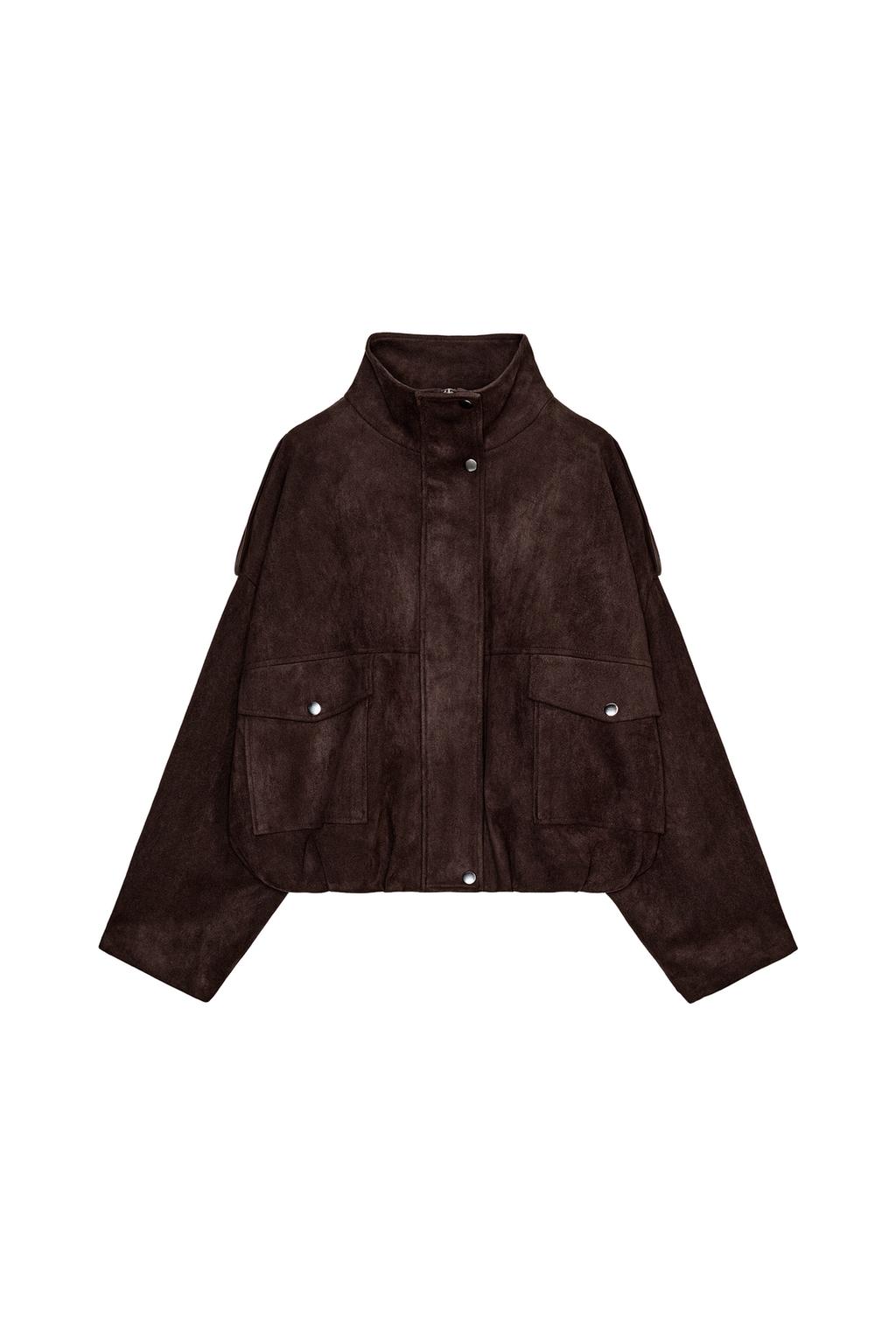 FAUX SUEDE JACKET WITH SHOULDER TABS - image 3