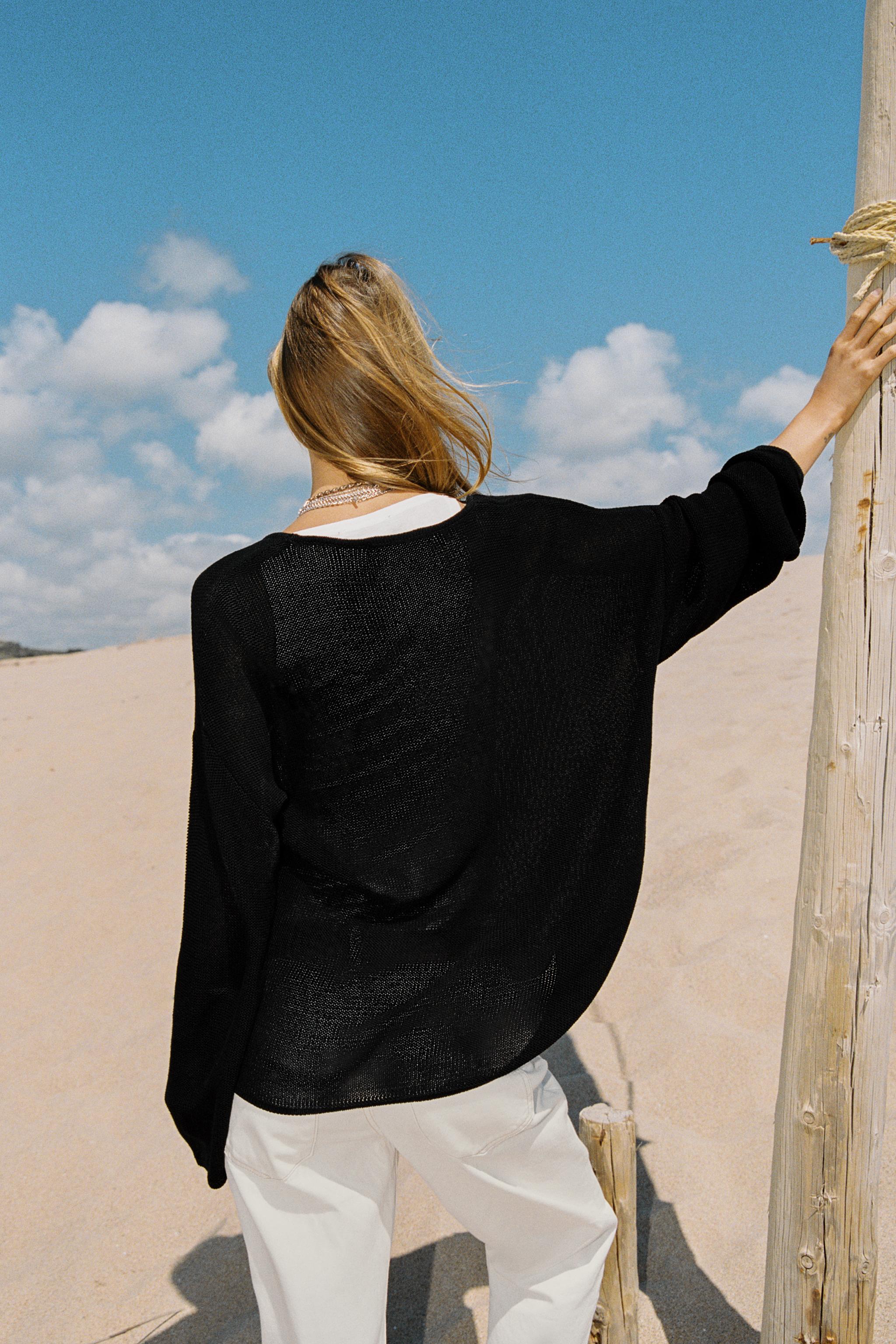 Женские свитеры Zara ROUND NECK KNIT SWEATER — фото 3