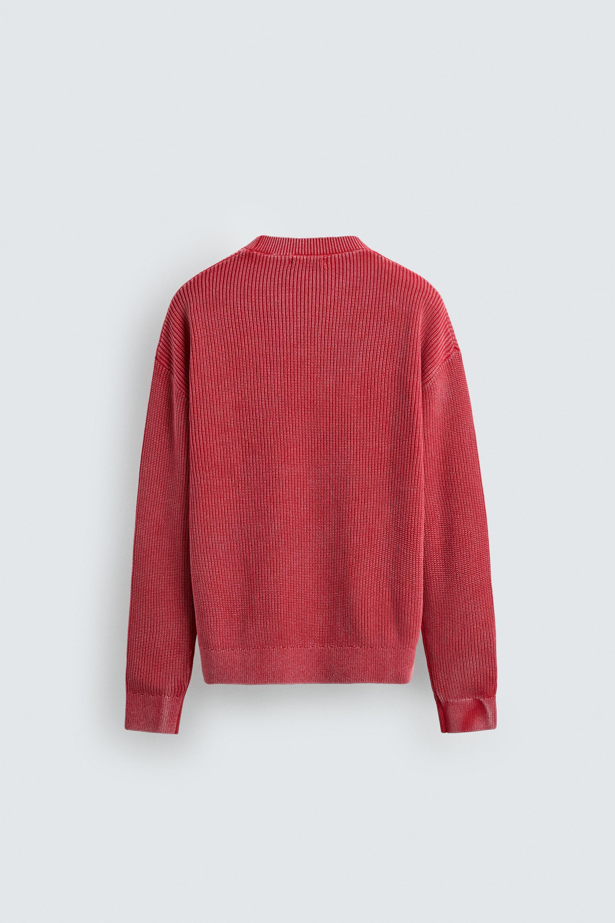 ウォッシュド加工リブテクスチャーセーター - レッド | ZARA Japan / 日本