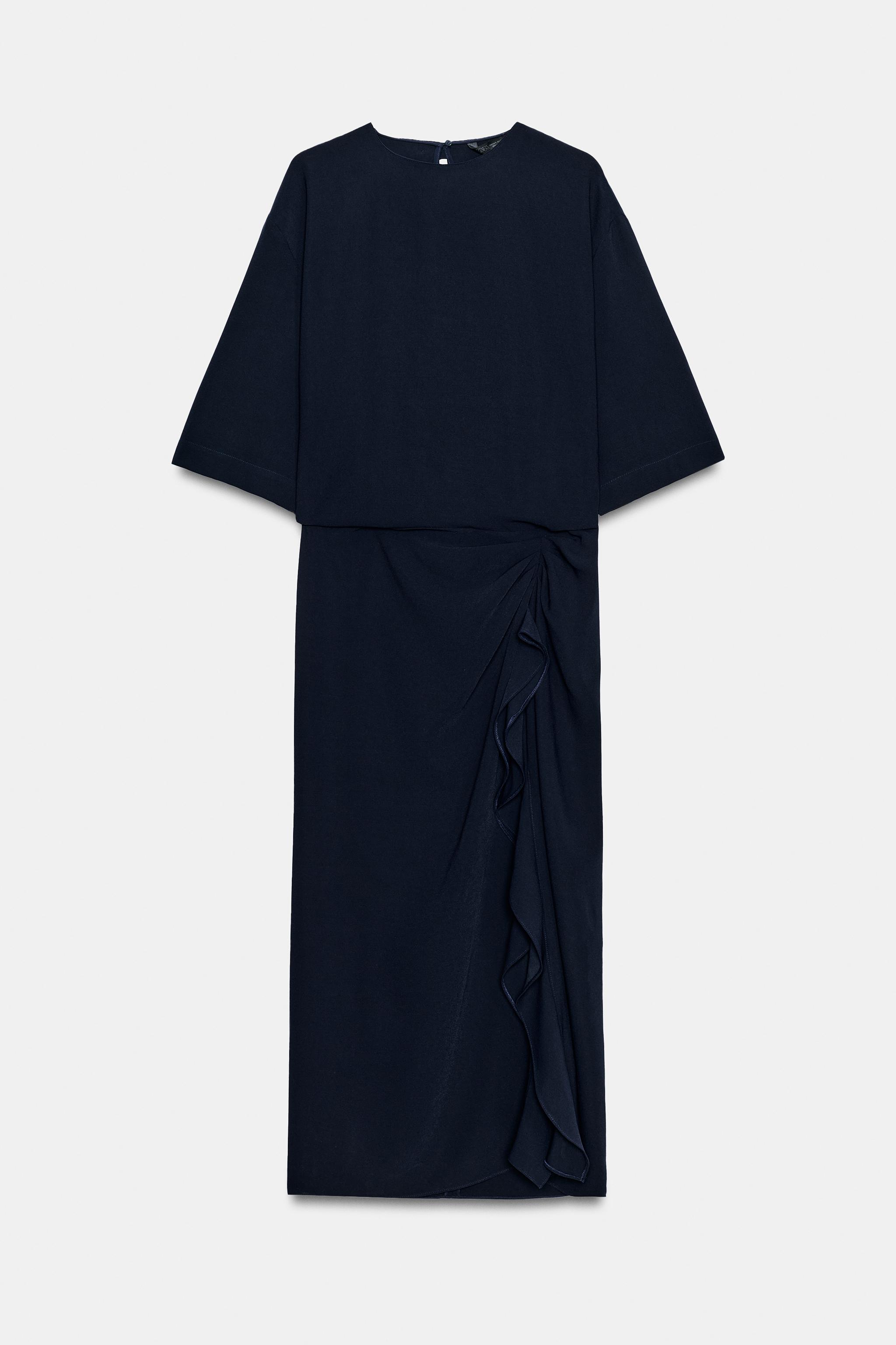 ZW COLLECTION DRAPED MIDI DRESS