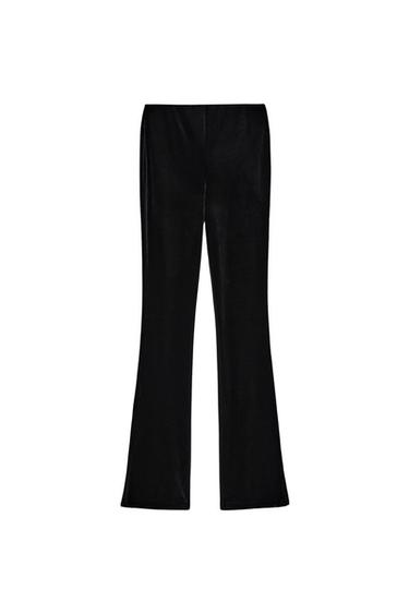 VELVET LEGGINGS WITH SLITS