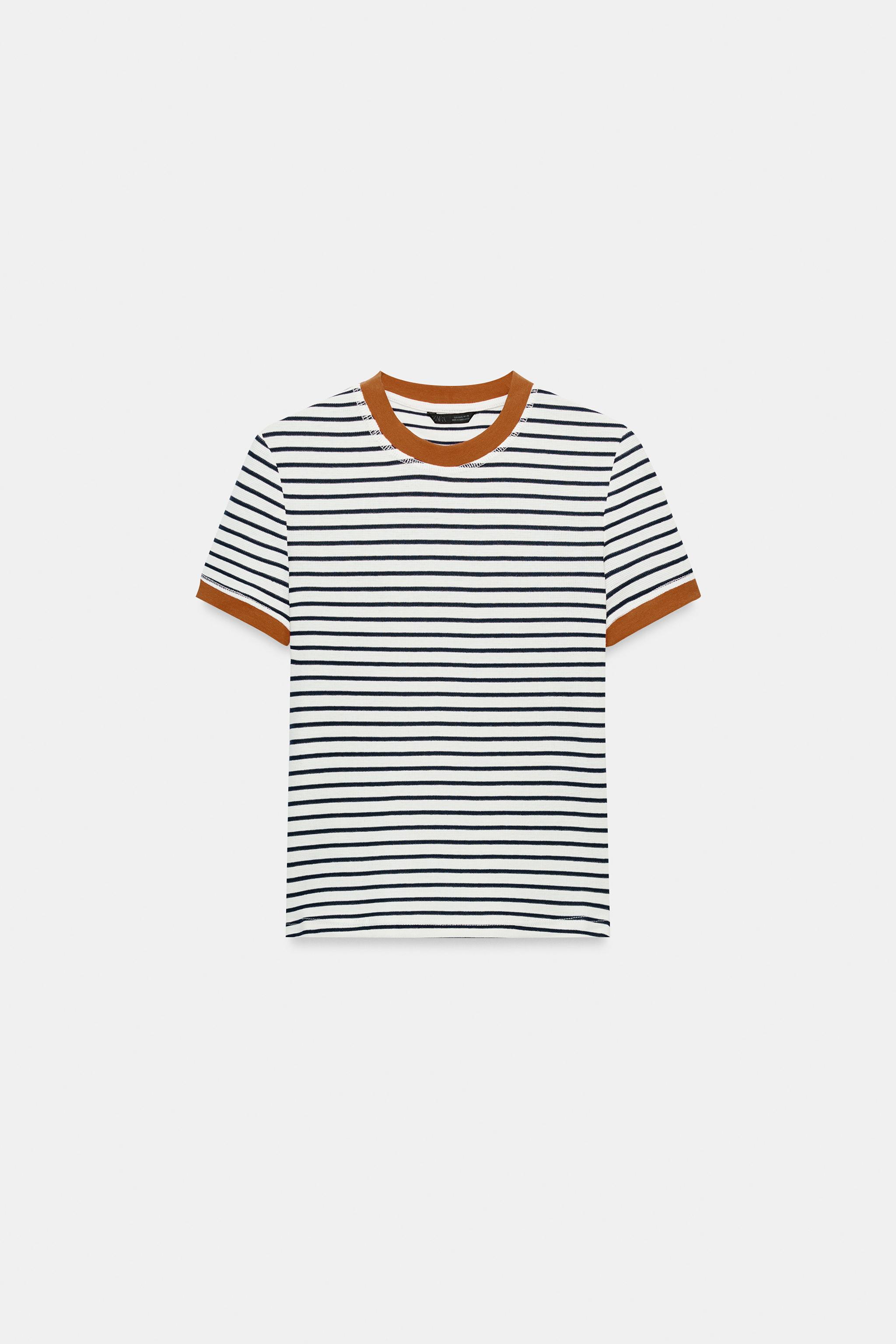 ÇİZGİLİ KISA KOLLU T-SHIRT - Görsel 4