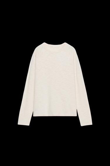 CAMISETA MANGA RANGLÁN ALGODÓN - Arena / Vigoré de Zara - Imagen 0