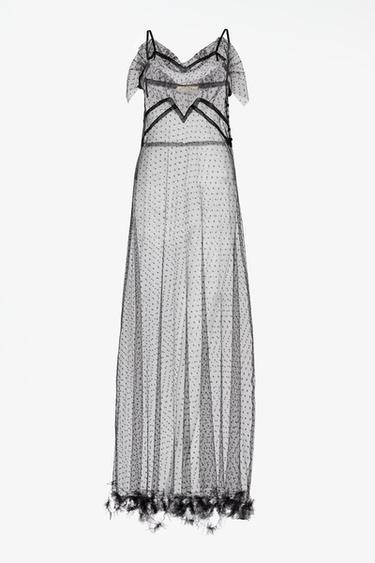 LIMITED EDITION DOTTED MESH LONG DRESS — Black 1