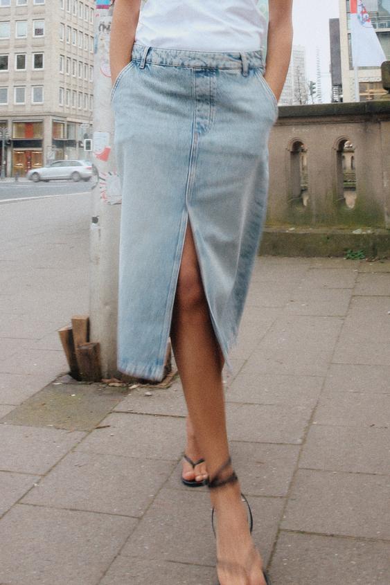 Bath Jean Skirt (Denim) - Labels-New London : Just Looking - New