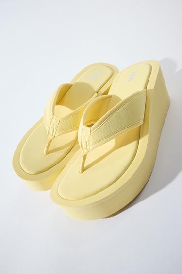 SANDÁLIA PLATAFORMA - Amarelo da Zara