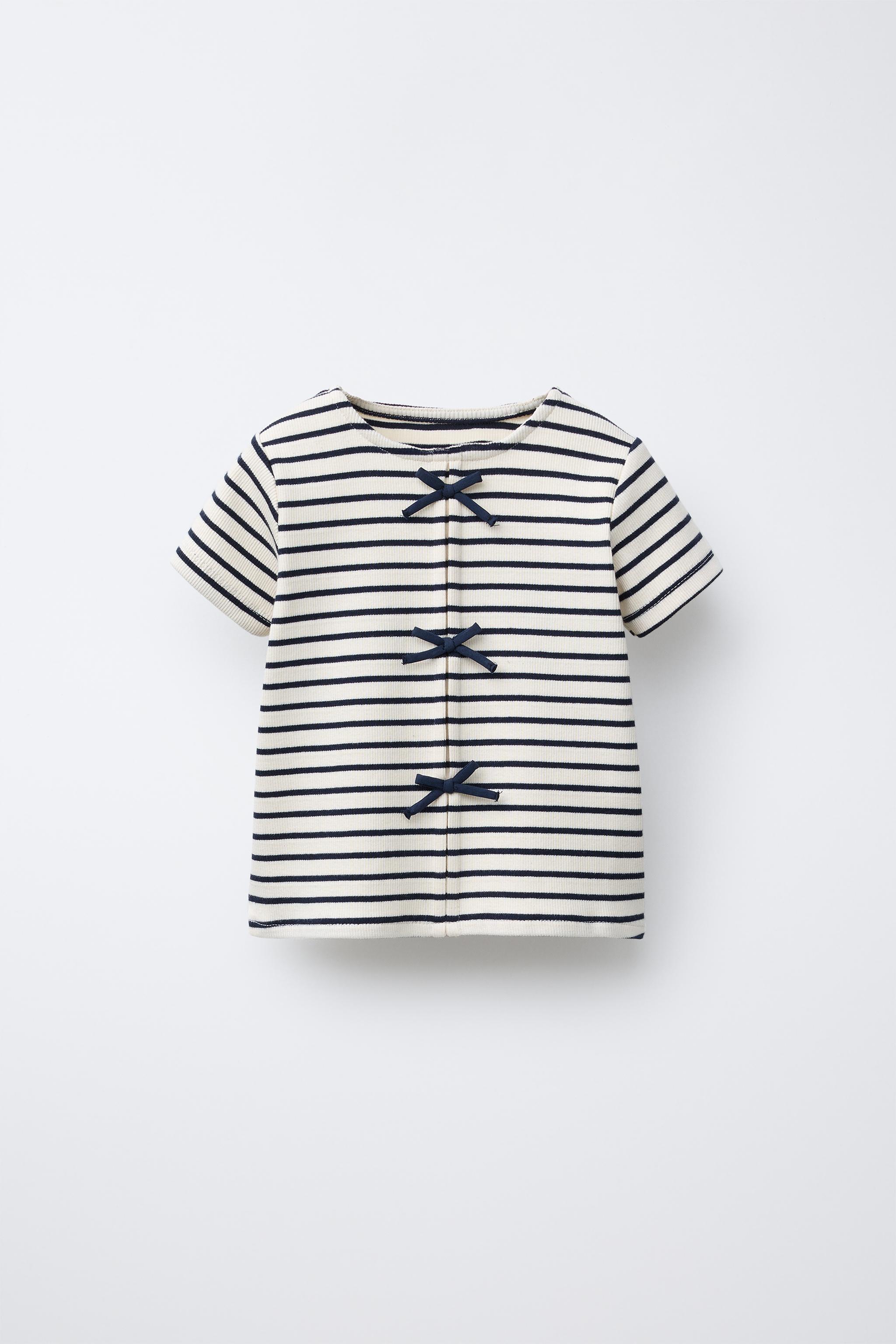 BOW RIB T-SHIRT - Navy blue | ZARA United States