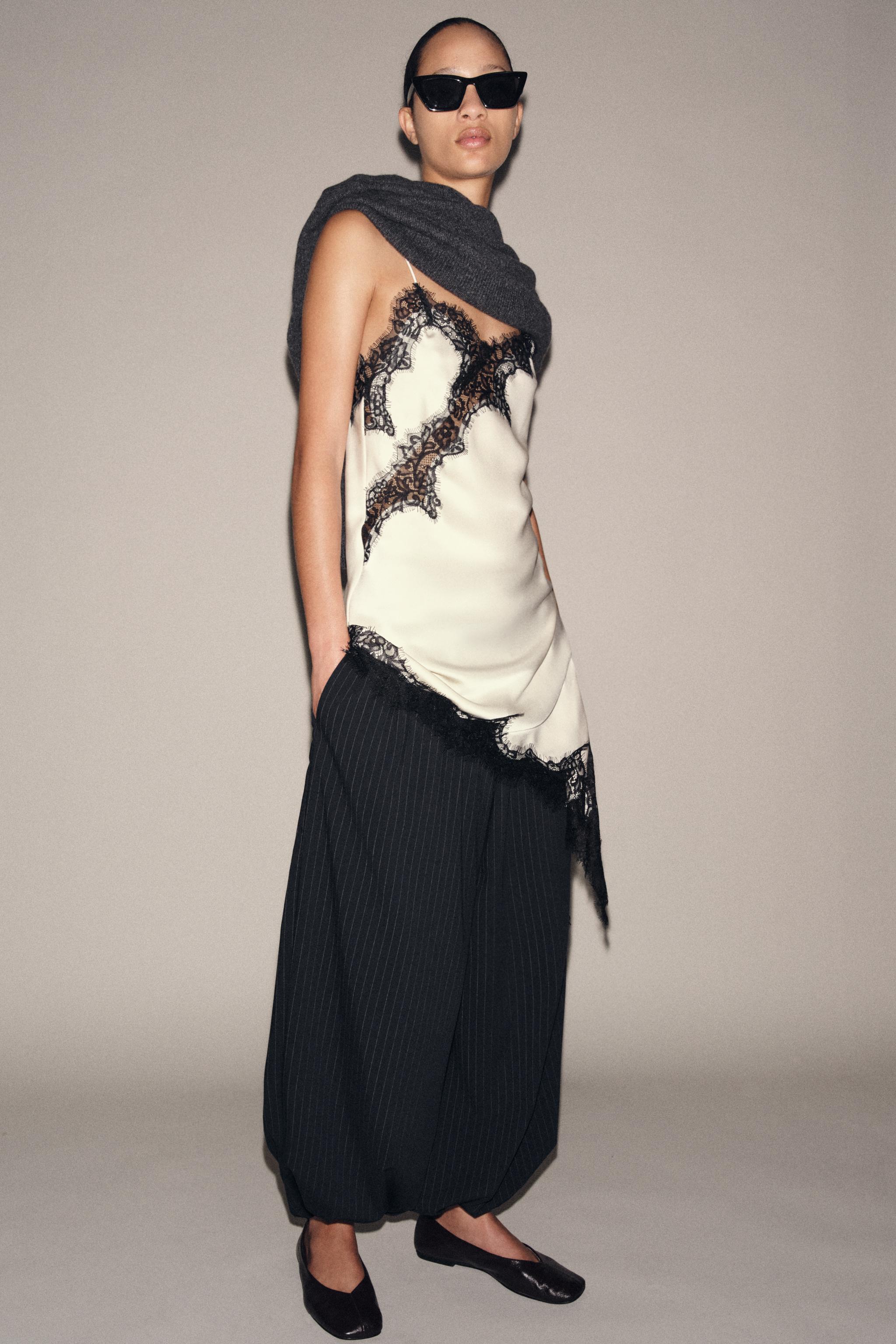 PANTALON BOUFFANT À RAYURES ZW COLLECTION