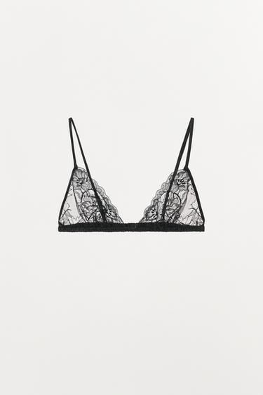 LACE TRIANGLE BRALETTE - Black by Zara - Image 3