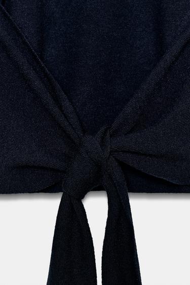 TOP EN MAILLE OUVERT AU DOS - Bleu marine de Zara - Image 6