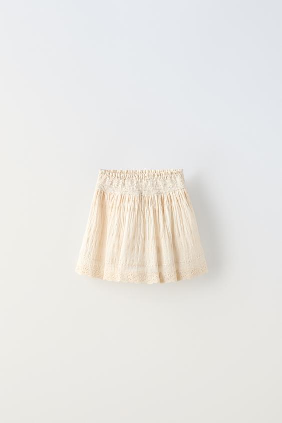 BERMUDA SKORT WITH LACE TRIM - Ecru | ZARA Hungary / Hungary