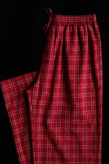 PYJAMA FLANELLE CARREAUX DROIT NOËL (ENSEMBLE DE 2) - Rouge de Zara