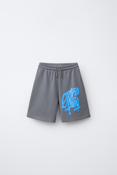 BERMUDAS ESTAMPADO GRAFFITI - Gris antracita de Zara - Imaxe 0
